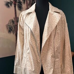Chico’s Leopard Zipper Blazer Jacket Size 2 2X